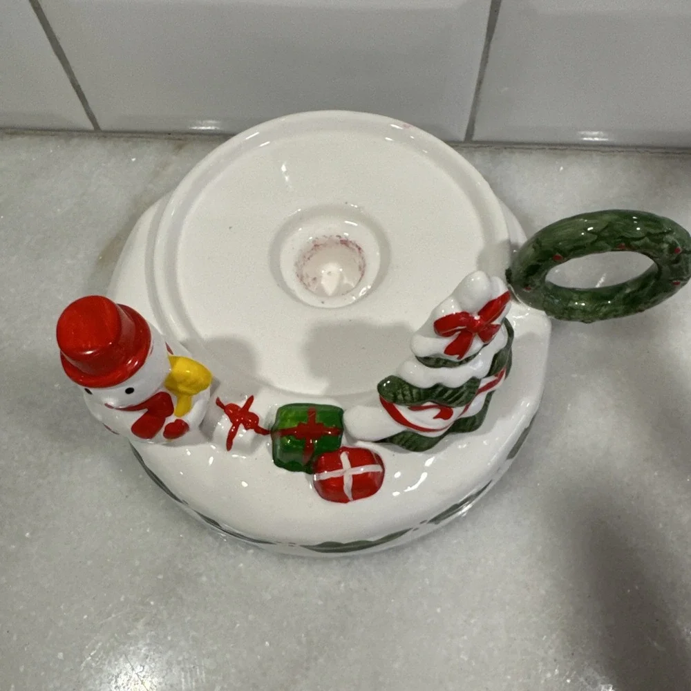 Himark Holiday Snowman Hurricane Candle Holder‎